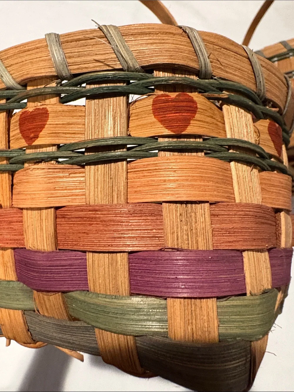 Heart-Shaped Woven Basket Set in Brown - 3 Piece